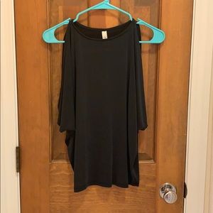 Black Cold Shoulder Blouse